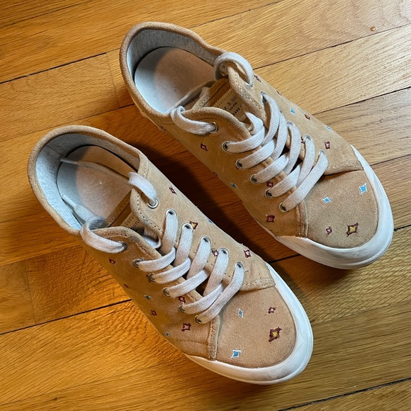 Rag & Bone Standard Issue Seude embroidered sneakers in Dune - Picture 1 of 6